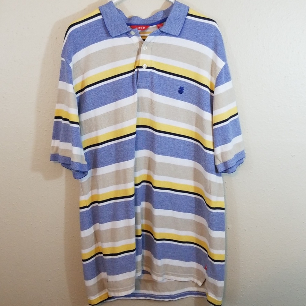 Mens Izod Striped Polo.   Size XLT.  100% Cotton